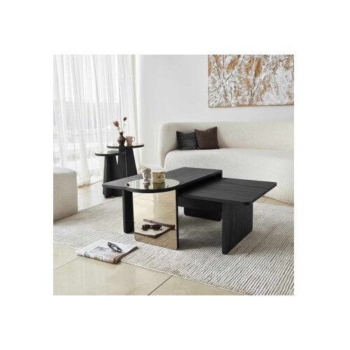 Hanah home Set stolova za kafu Luna Black (4 dela) Slike
