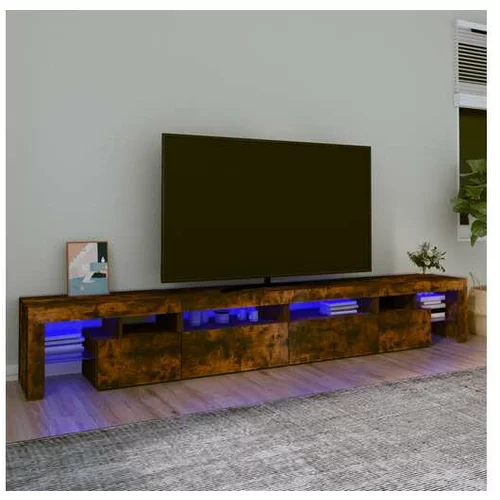  TV omarica z LED lučkami dimljeni hrast 280x36,5x40 cm