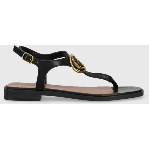 Guess Kožne sandale MIRY za žene, boja: crna, FL6MRY LEA21