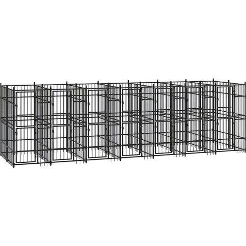 vidaXL zunanji pasji boks jeklo 12,9 m² Cene