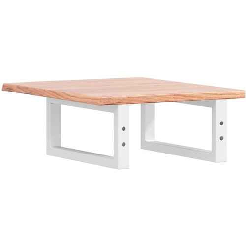  Zidna polica za umivaonik od čelika i masivne hrastovine Smeđa 40 x 50 x 2 cm Slike