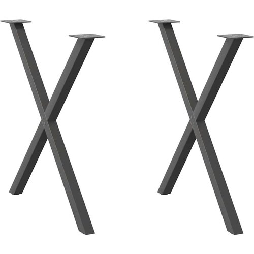 vidaXL noge za jedilno mizo x-oblika 2 kosa antracit 80x(72-73) cm Cene