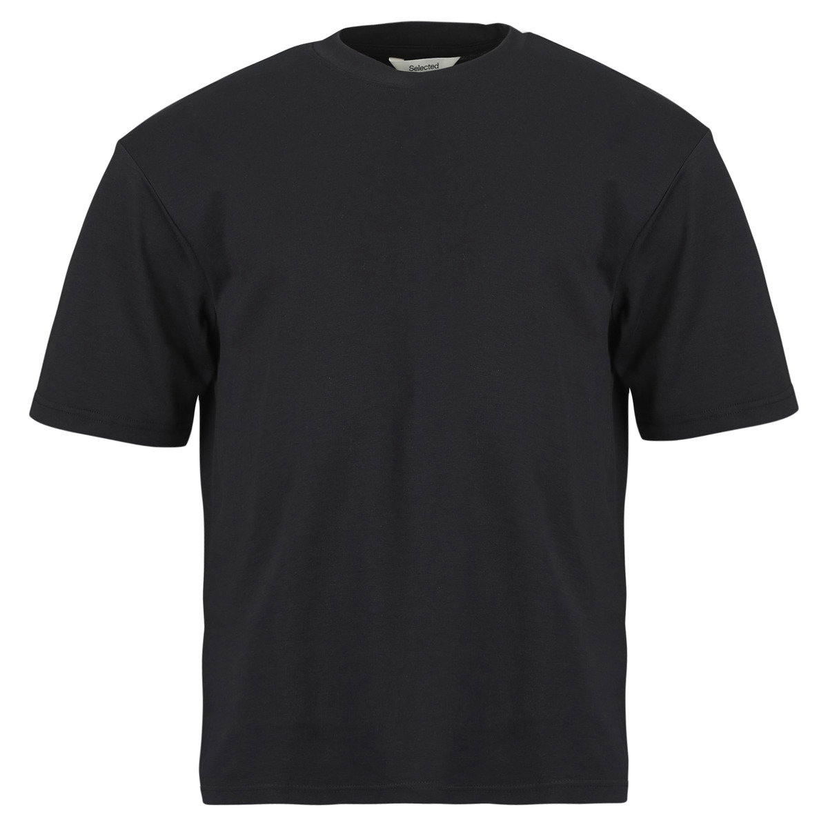 Selected Majice s kratkimi rokavi SLHLOOSEOSCAR SS O-NECK TEE Črna Cene