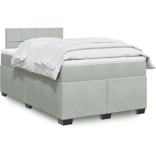  The Living Store Box spring postelja z vzmetnico svetlo siva 120x190 cm žamet - Box Spring Postelja, (21491706) Slike