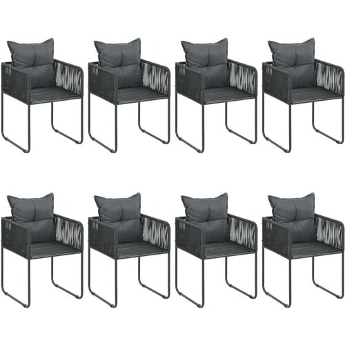 VidaXL 9-dijelni vrtni blagovaonski set od PVC ratana crno-smeđi Slike