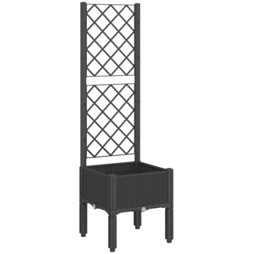 Maison Chic Cvetlično korito - Cvetlični Lonec z oporno mrežo črno 40x40x142 cm PP, (21788634) Cene