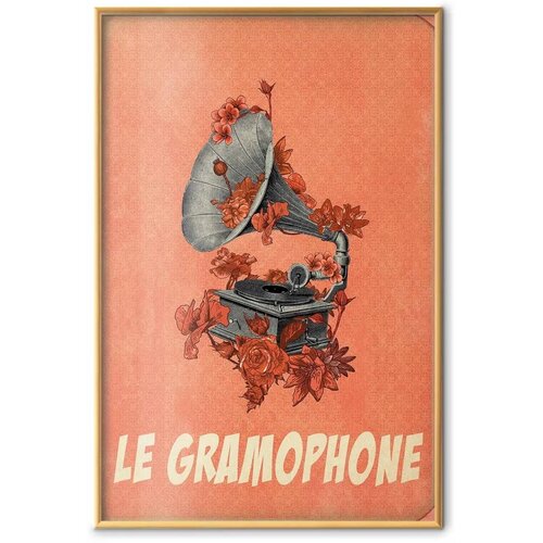  Plakat - Gramophone 29.7x42 Zlatni okvir Slike