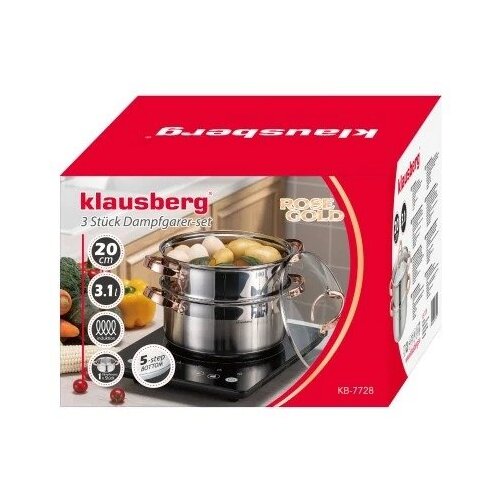 Klausberg KB-7728 lonac za kuhanje na pari 3,1 L &amp;ndash; 3-dijelni set, 20 cm EAN: 5908287277281 Slike