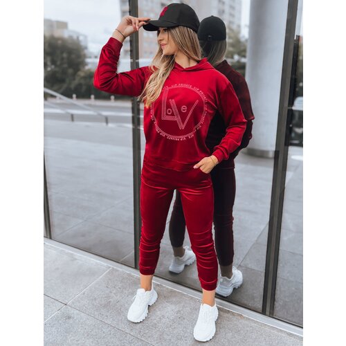 DStreet Welurowy komplet damski VIP PRIVATE bordowy Cene