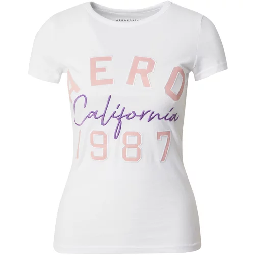 AÉROPOSTALE Majica 'CALIFORNIA 1987' šljiva / rosé / bijela