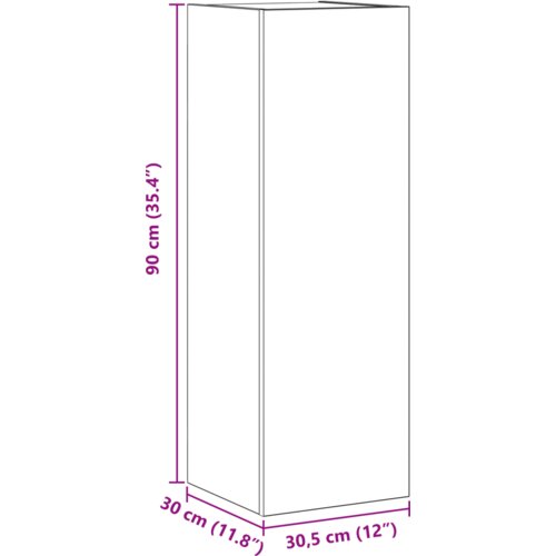 VidaXL Set TV komoda s policom Ostalo s pohranom s vratima 4 pcs Crni hrast 30.5 x 30 x 90 cm Slike