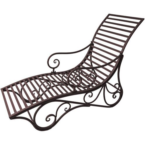 Garden Pleasure Črni kovinski vrtni ležalnik Kuwa - Slike