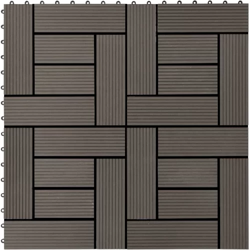  Pločice za trijem 22 kom 30 x 30 cm 2 m² WPC tamnosmeđe