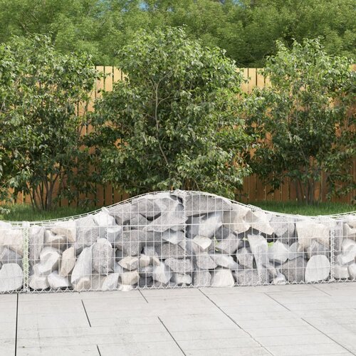 VidaXL Obokane gabion ko&amp;scaron;are 3 kosi 200x30x40/60 cm pocinkano železo Slike