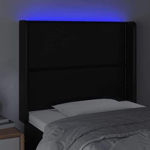  Uzglavlje crno 93x16x118/128 cm od umjetne kože Slike
