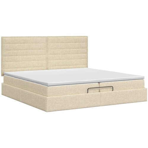  Podesivi krevet s madracem Krem 200 x 200 cm Tkanina Slike