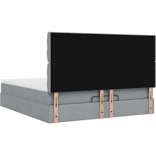 VidaXL Otomanski krevet s madracem&amp;amp;LED svijetlosivi 180x200cm tkanine Slike
