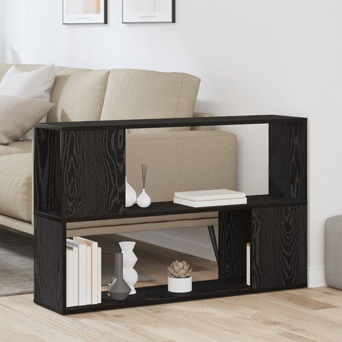 VidaXL Polica za knjige, crni hrast, 100x24x63 cm, od konstruiranog drveta Slike