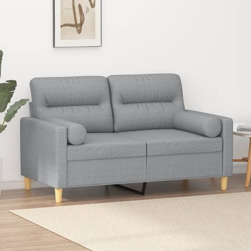  Dvosjed s ukrasnim jastucima svjetlosivi 120 cm od tkanine Cene