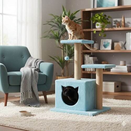 Paws &amp;amp;amp; Whiskers Kućica za mačke tirkizna Slike