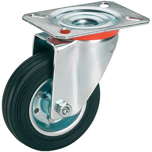 D&amp;Ouml;RNER + HELMER zakretni kotač za transportna kolica (Promjer kotačića: 125 mm, Nosivost: 100 kg, Valjkasti ležaj, S pločom) Slike