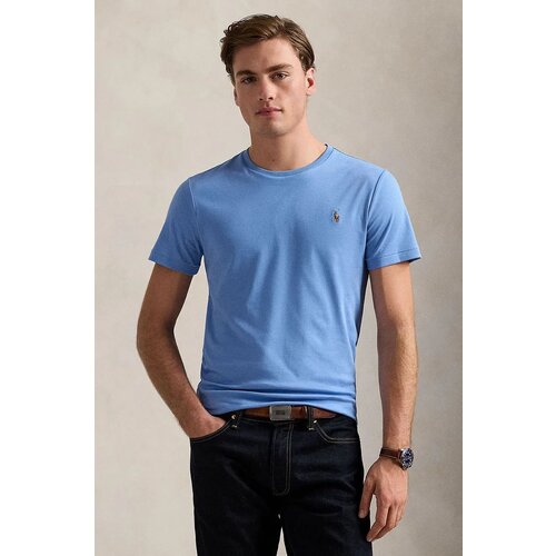 Polo Ralph Lauren Majice s kratkimi rokavi T-SHIRT AJUSTE EN PIMA COTON Modra Cene