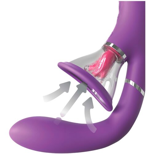 Pipedream Fantasy For Her - 4 motorni vibrator točke G in stimulator klitorisa z jezikom (vijolična) Slike