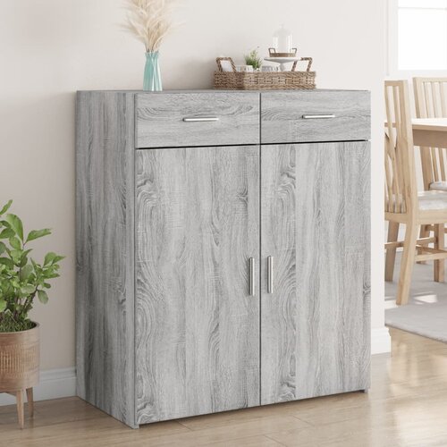 VidaXL Komoda siva boja hrasta 80x42,5x93 cm od konstruiranog drva Slike