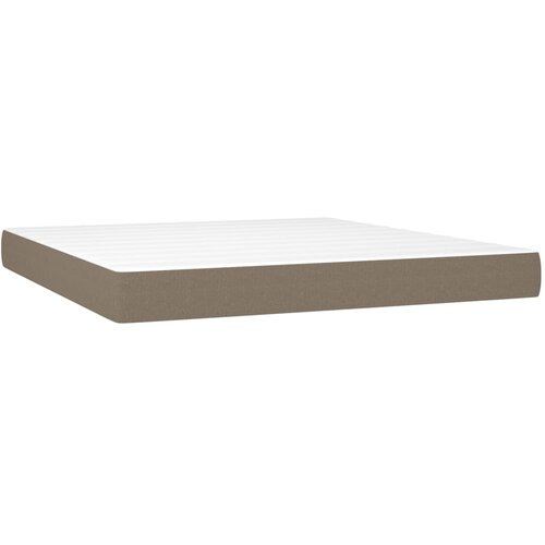  box spring s madracem LED smeđesivi 180x200 cm tkanina Slike