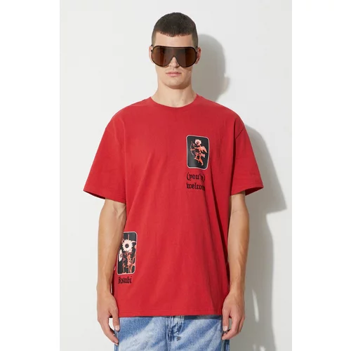 KSUBI Pamučna majica boja: crvena, s tiskom