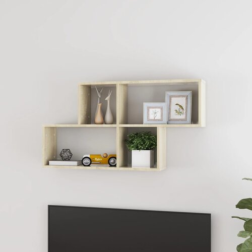 vidaXL Stenska polica sonoma hrast 100x18x53 cm iverna plošča Cene