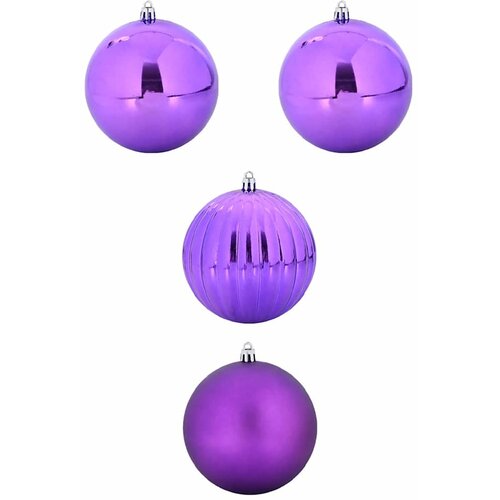  Set kuglica za božićno drvce XXL 4 pcs Lila Plastika Slike
