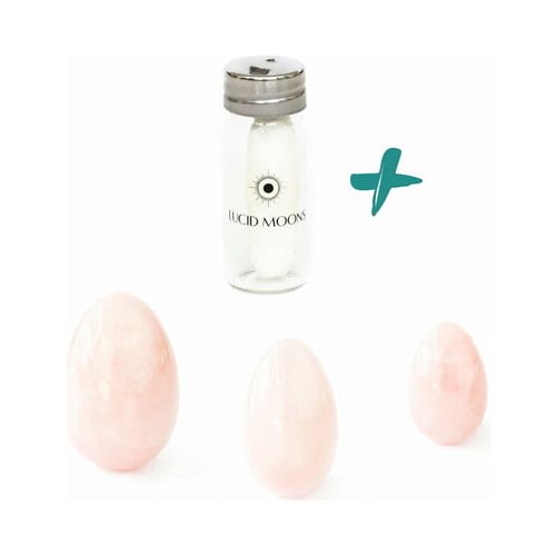 Lucid Moons Yoni Egg Rose Quarz Set Slike