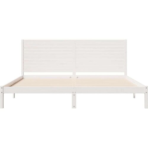 VidaXL Dugi okvir kreveta bez madraca bijeli 180 x 220 cm masivno drvo Slike