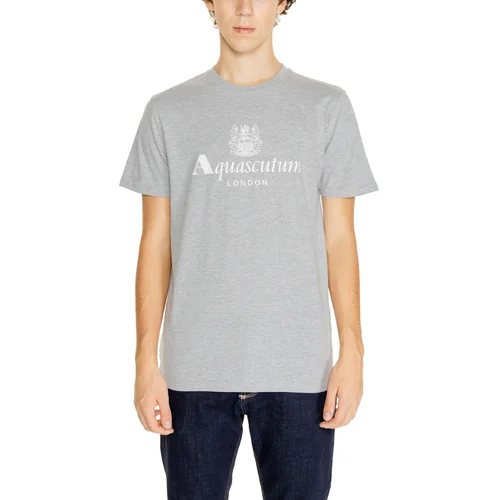 Aquascutum ACTIVE COTTON LOGO T-SHIRT AA_SS23_TS002 Siva