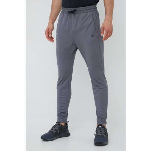 Reebok Donji dio trenirke Workout Ready za mu&amp;scaron;karce, boja: siva, glatki materijal Slike