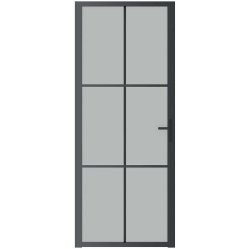  Unutarnja vrata 83 x 201 5 cm crna od mat stakla i aluminija Slike