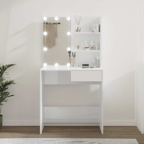  Toaletni stolić s LED svjetlima sjajni bijeli 74,5x40x141 cm Cijene