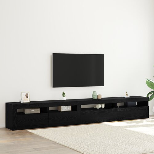 vidaXL set TV ormara od 3 dijela s LED svjetlima crni hrast konstruirano drvo, TV ormari s LED svjetlima 2 kom crni hrast 75x35x40 cm konstruirano drvo Cijene