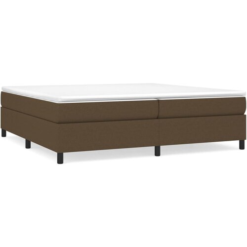 VidaXL Krevet s oprugama i madracem tamnosmeđi 200x200 cm od tkanine Slike