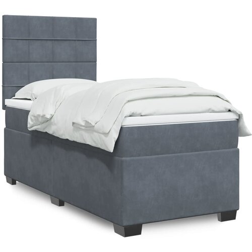 VidaXL Box spring krevet s madracem tamnosivi 90x200 cm bar&amp;scaron;unasti Slike