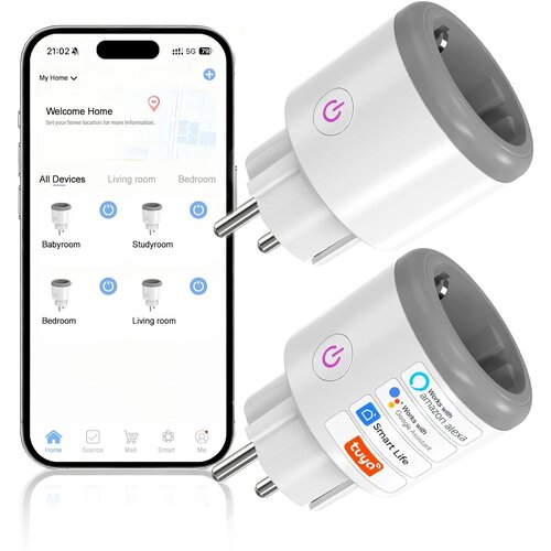 OBLINPLE 2x WiFi pametna vtičnica 16 A Slike