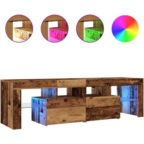  ormarić LED boja drva 140 x 36 5 x 40 cm konstruirano drvo Slike