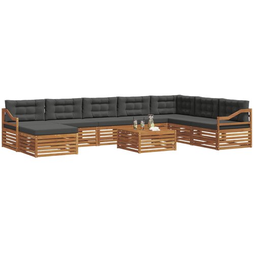  Set vanjskih sofa 9 kom. Prirodna i antracit Slike