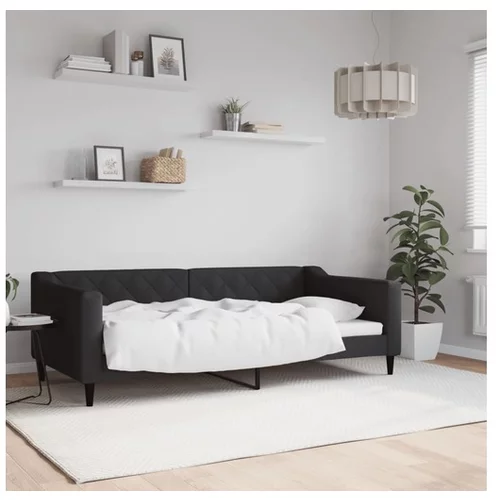 vidaXL Raztegljiva postelja črna 90x190 cm blago