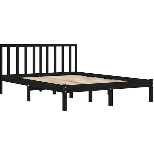  Okvir za krevet od masivne borovine crni 200 x 200 cm Slike
