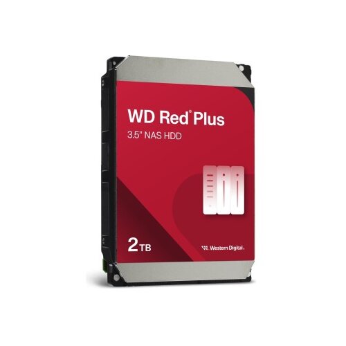 Western Digital WD Red Plus 2 TB notranji trdi disk (HDD), SATA 6 Gb/s, 3,5-palčni, 5400 RPM, 128 MB predpomnilnik, prodaja v bulk pakiranju. Cene