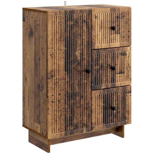 vidaXL Strani šal s predalom Star les 66 x 34,5 x 90 cm Inženirski les, (5000217418) Cene