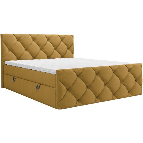 CARRYHOME POSTELJA Z VZMETNICO 180 cm x 200 cm , tekstil gorčično rumena Cene