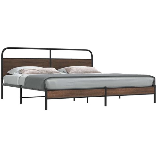 Metalni okvir kreveta bez madraca smeđa boja hrasta 183x213 cm Cijene